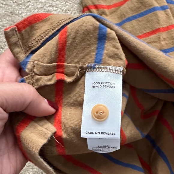 L. L. Bean Men's Signature Stonecoast Polo Long-Sleeve Stripe 100% Cotton L - Picture 6 of 7